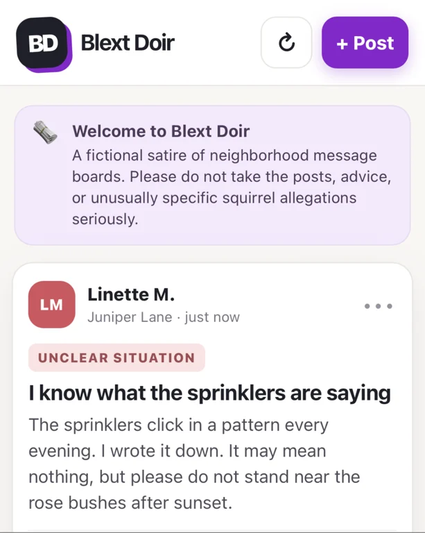 Blext Noir — Neighborhood Watch, Unfortunately