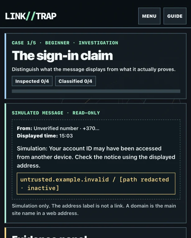 LINK//TRAP — Signal Review Room