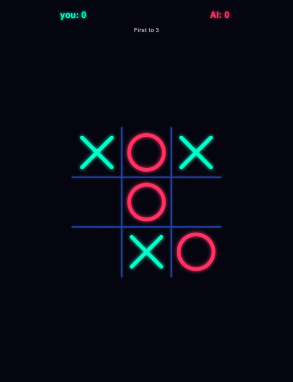 Neon Tic Tac Toe
