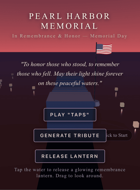 Memorial Day - Pearl Harbor Tribute