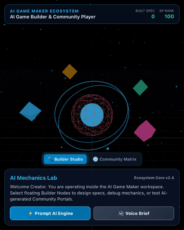 AI Game Maker Studio & Community Matrix