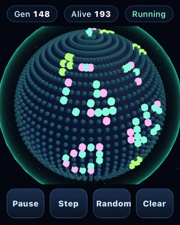 Spherical Game of Life