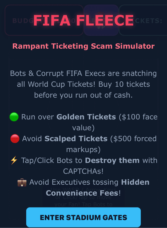 FIFA Fleece - Ticket Scalper Showdown