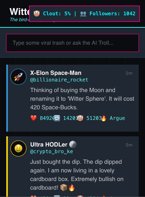 Witter - The Bird-Brain Social Network