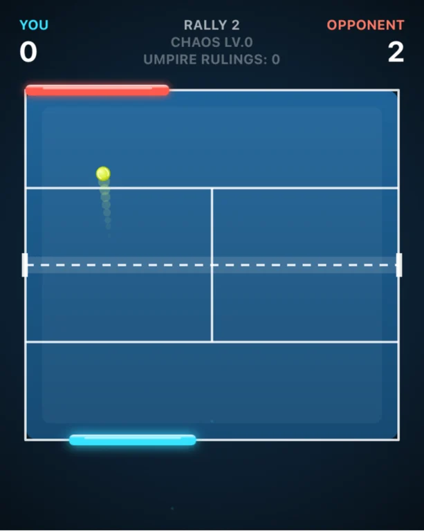 Tennis Simulator — You Lose