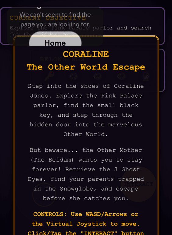 Coraline: The Other World Escape