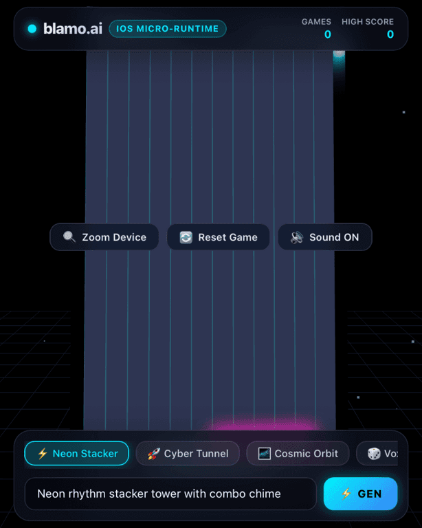 blamo.ai - AI-Native Micro-Game Creation Platform