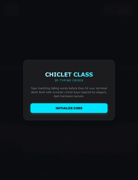 Chiclet Key Clash - 3D Typing Game