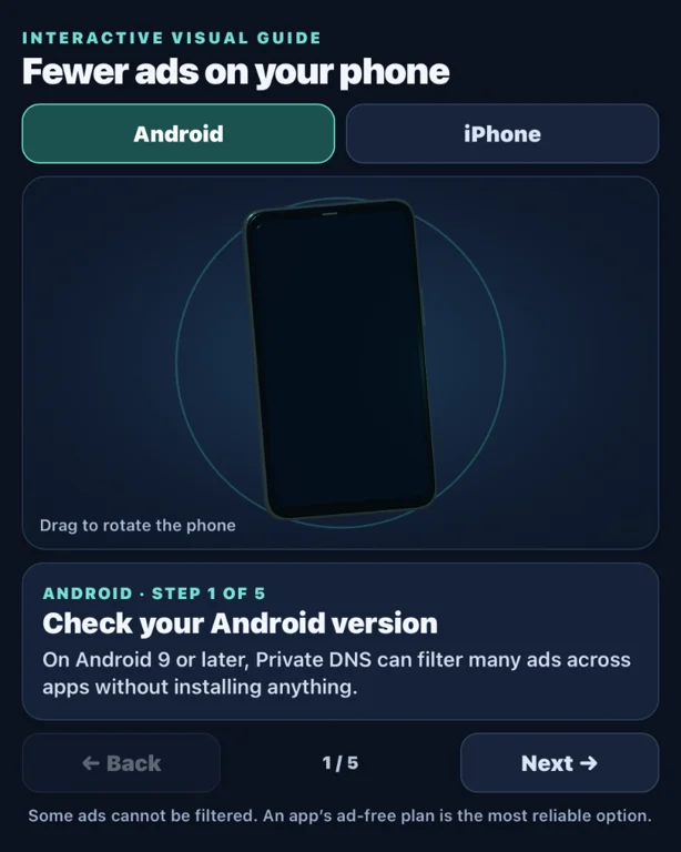 Block Ads in Mobile Apps — A Visual Guide