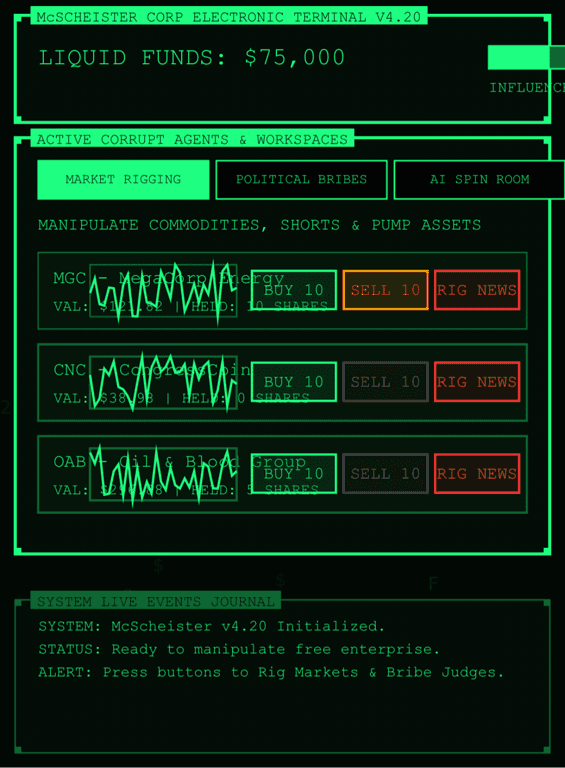 McScheister Systems v4.20 - Market & Political Manipulator