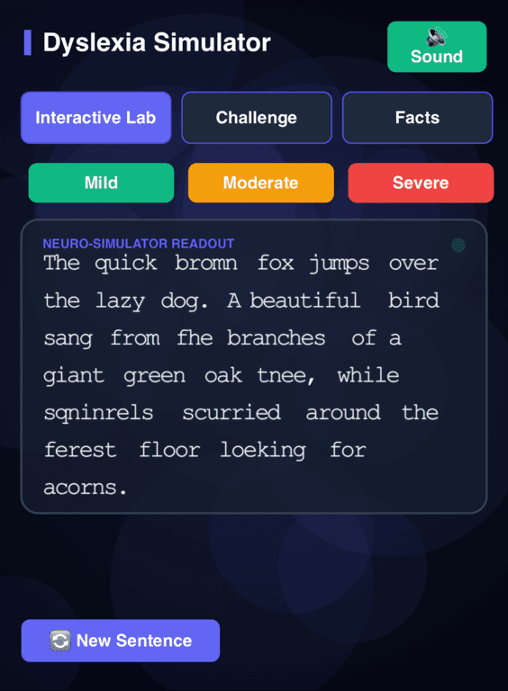 Interactive Dyslexia Simulation & Awareness Lab