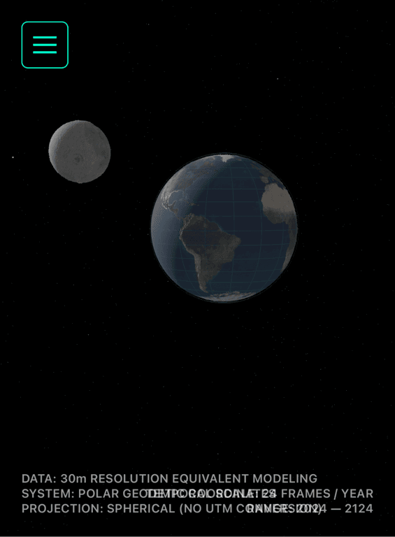 30m DEM Globe - Polar Coordinates (Remix)